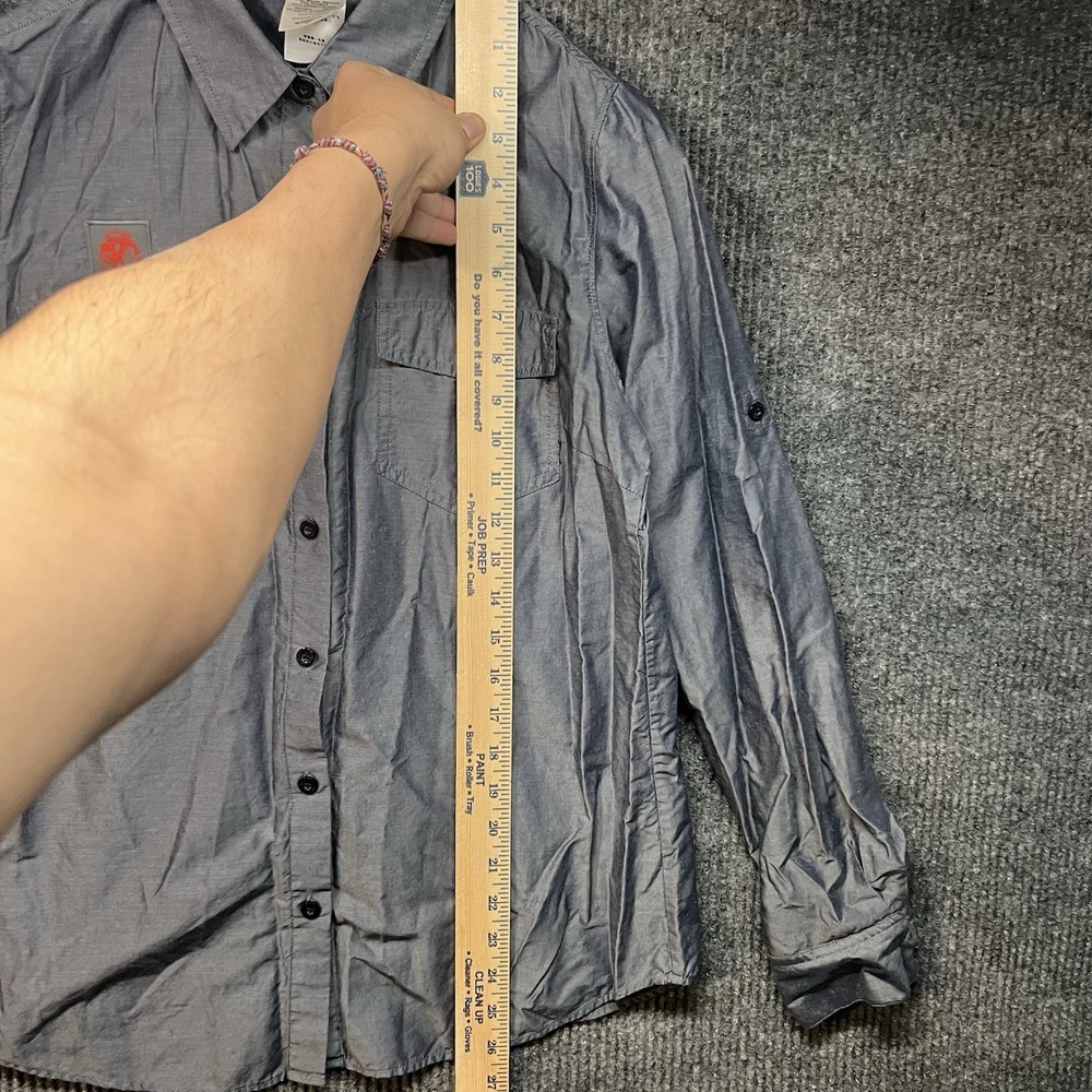 Patagonia Women's Long Sleeved Overcast Button Up Shirt Satin Gray Size 12 Gorp - Picture 2 of 7
